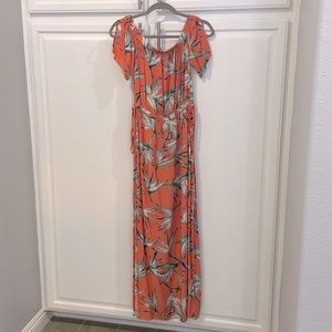 Off the shoulder floral maxi dress